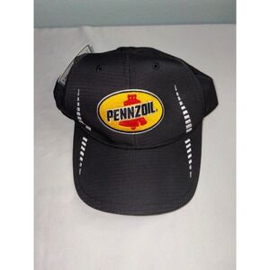 Cap America Golf Pennzoil Hat Black Ripstop Adjustable Strapback Racing Cap NWT